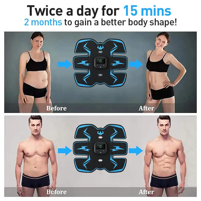 Rechargeable EMS Abdominal Muscle Toning Belt with ABS Stimulator