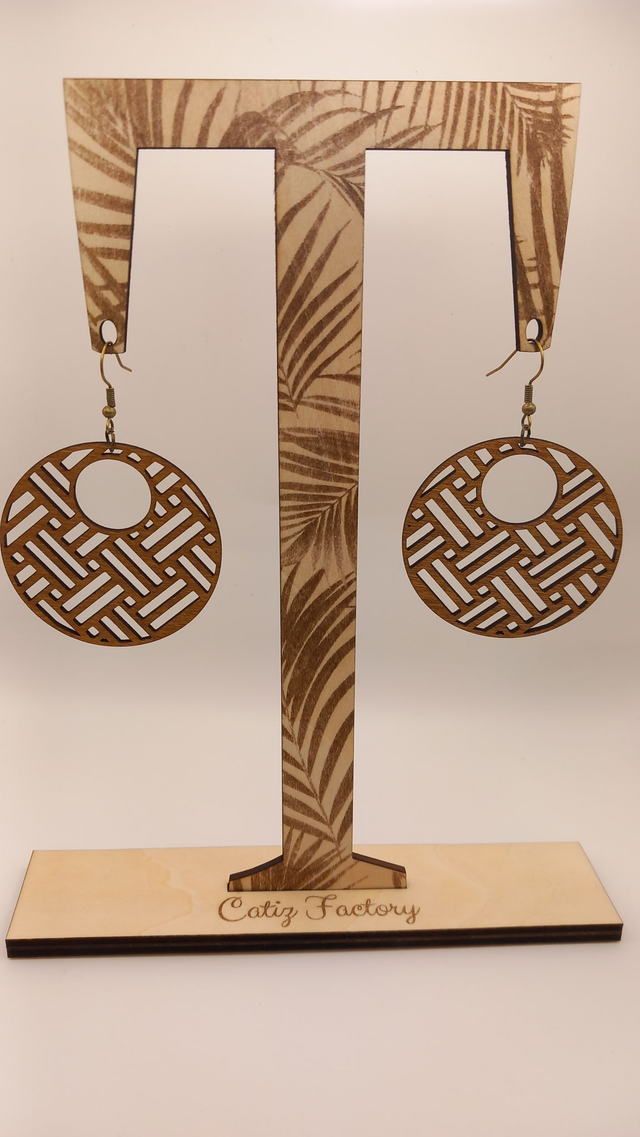 boucles d&#039;oreilles bois , rondes