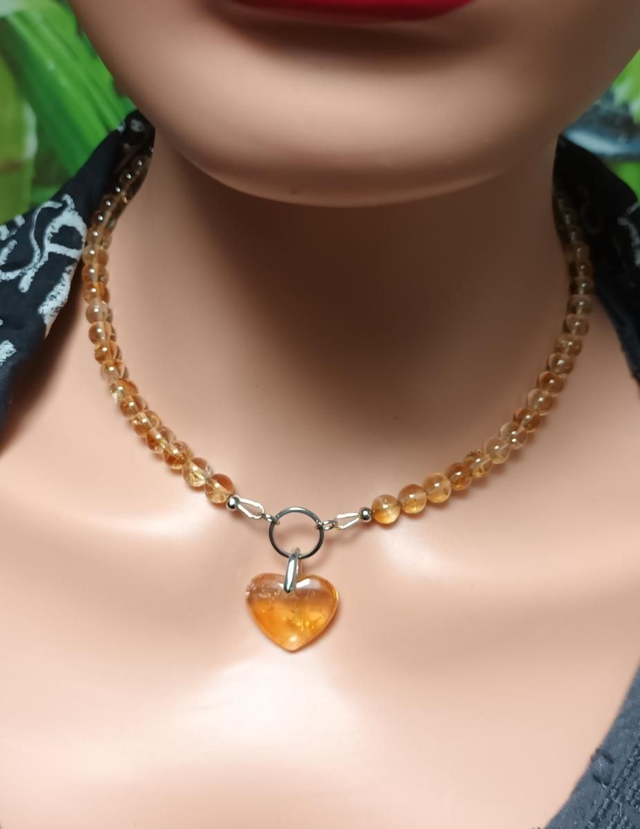 Collier coeur en citrine