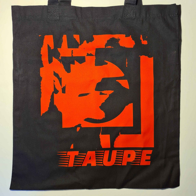 &#039;Not Blue Light&#039; tote - red on black