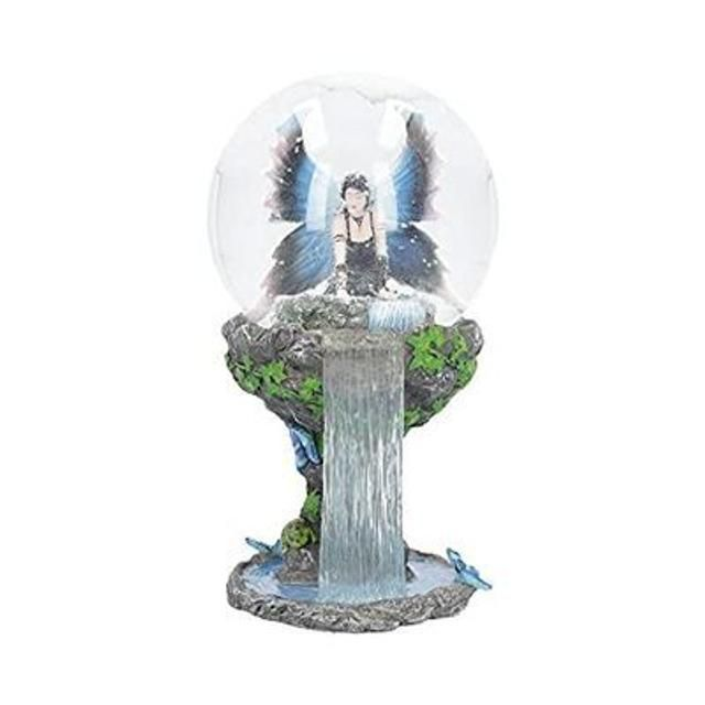 Immortal Flight Anne Stokes Fairy Snow Globe 10cm, Resin, Grey