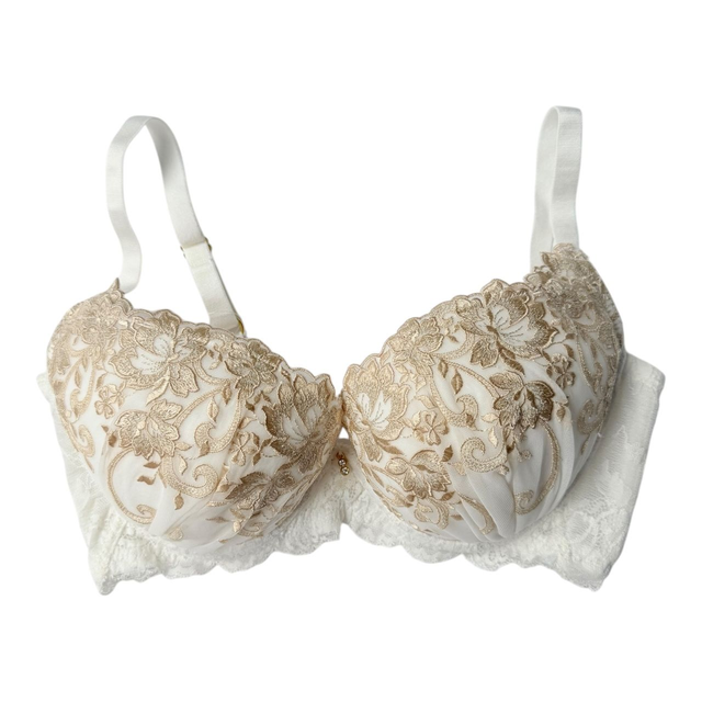 Gold + white Japanese Bra UK 32DD  