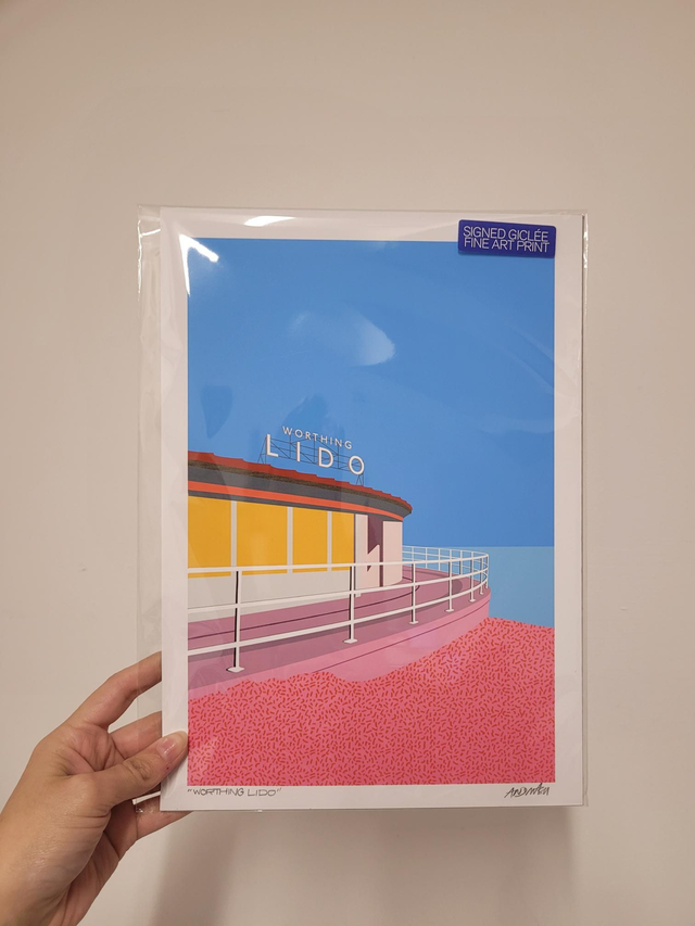 Worthing Lido Signed Giclée A4 Print - JP-115