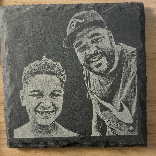 Personalised Photo Engraved Slate Coaster