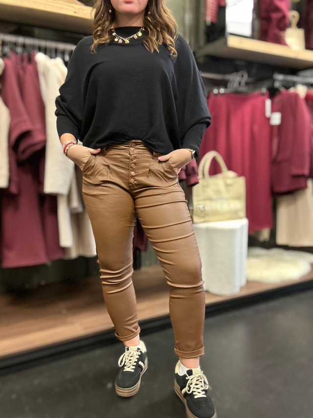 Waxed jeans Noa cognac