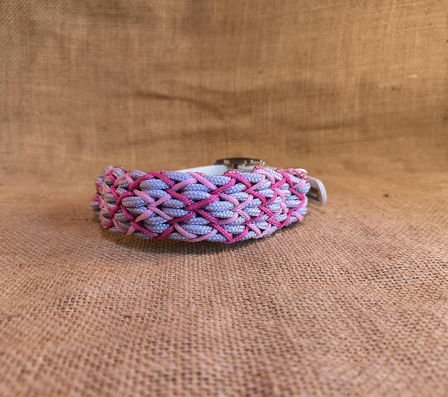 💜 Collier "Lila &amp; Rose &amp; Biothane imprimé"