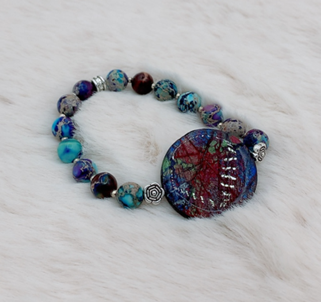 Bracelet "Eclat Naturelle" et Jaspe Océan