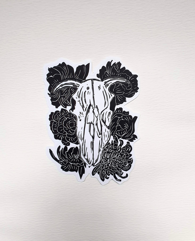 Ram skull vinyl sticker