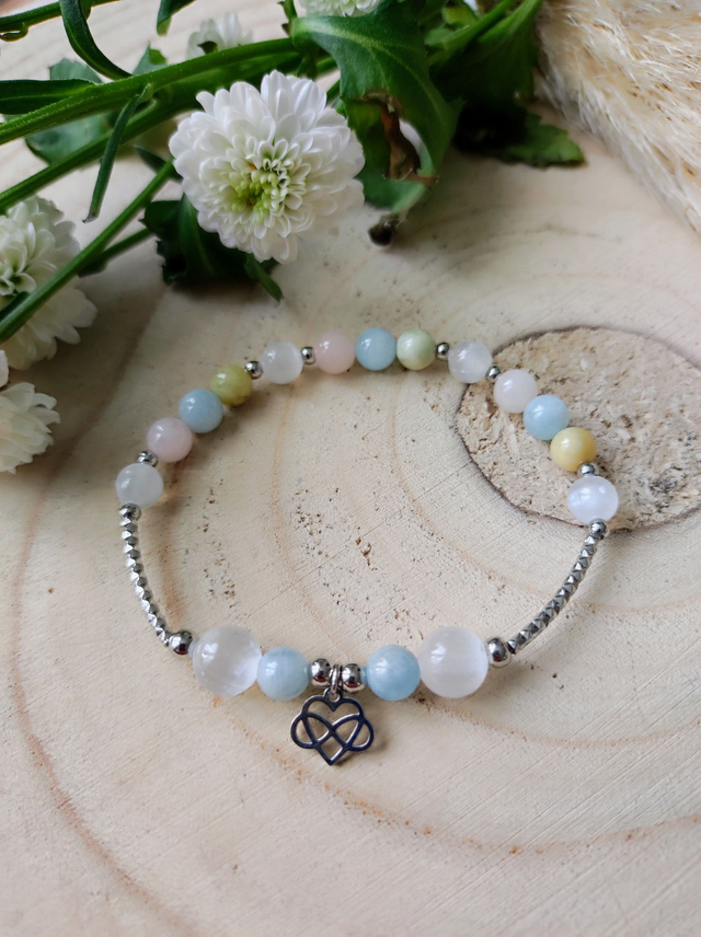 Bracelet "Douceur" Béryl et Sélénite 