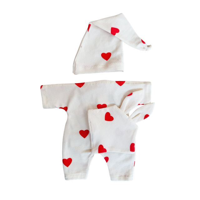 Pyjama à coeurs + doudou