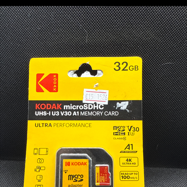 *012- KODAK microSDHC UHS-I U3 V30 A1 MEMORY CARD ULTRA PERFORMANCE 32gb