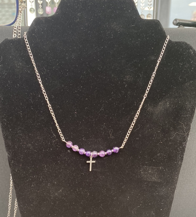 Collier Améthyste Croix