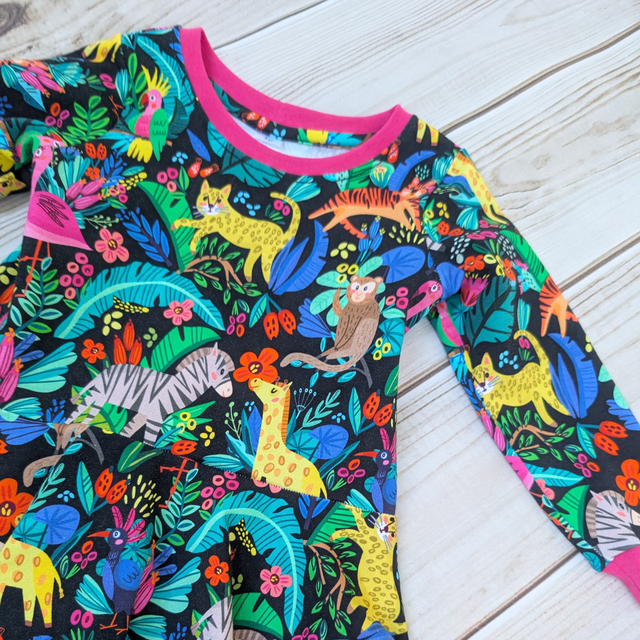 Kids' Jungle Animal Fit & Flare Dress - Handmade & Sustainable