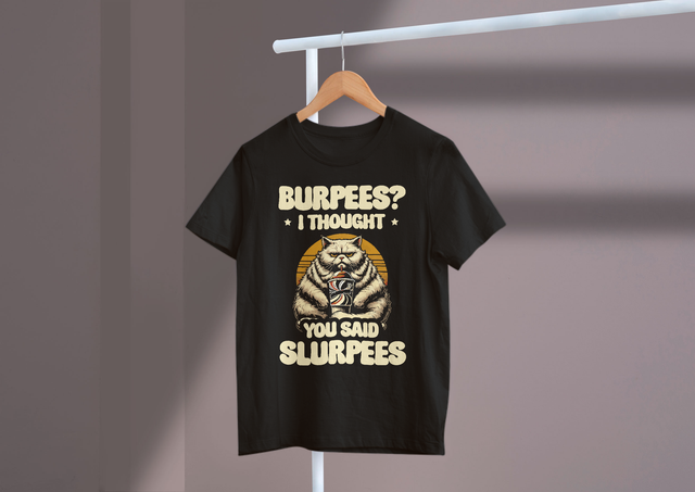 Burpees I Thought You Said Slurpees Fitness Humor Funny. Burpees, ich dachte, du hättest Slurpees, Fitness-Humor, lustig gesagt