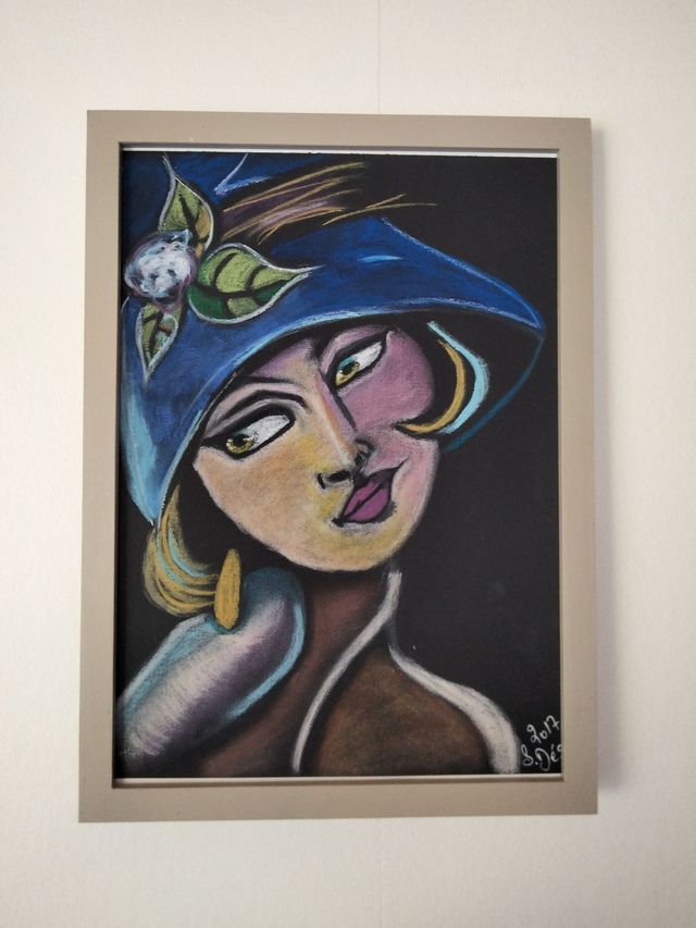 femme chapeau format A4