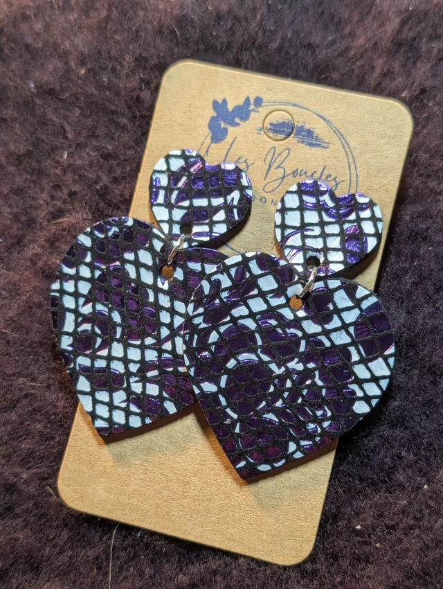 Boucles d'oreilles Louise violet lo039