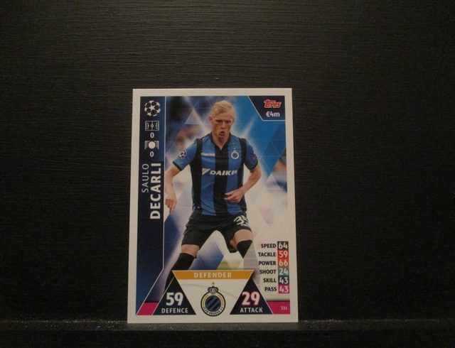 Saulo Decarli - UEFA Champions League Match Attax 2018/19 Original Trading Card #331