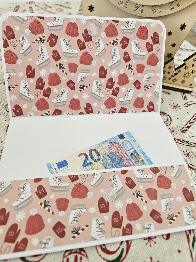 Pochette cadeau de Noël faite main – Pour chèque, billet ou carte cadeau