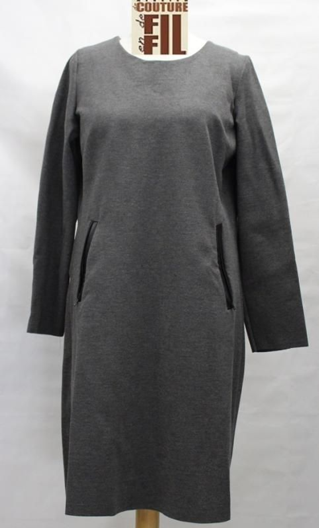 Robe jersey gris foncé 