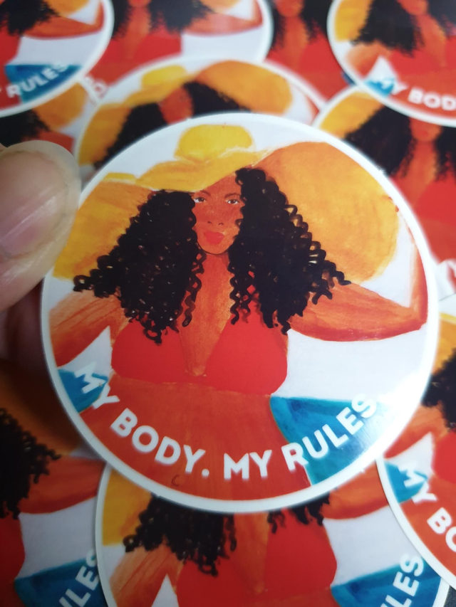 Sticker femme au chapeau