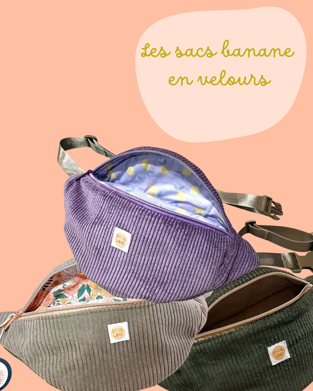 Sac banane velours