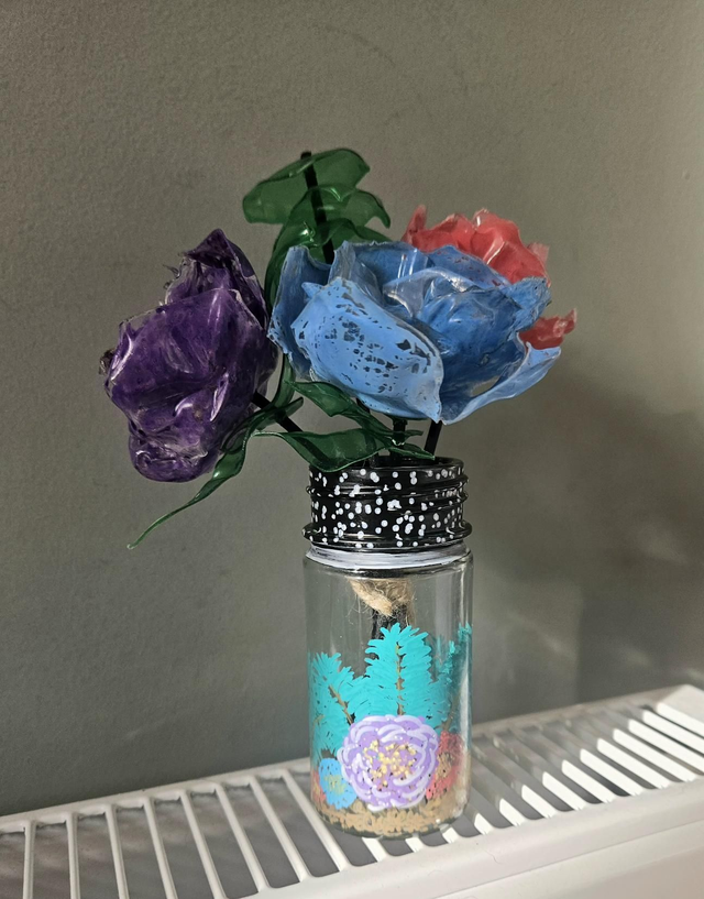 Flowers Diffuser Bottles Glass Fragrance Containers Handpaint ECO Handmade