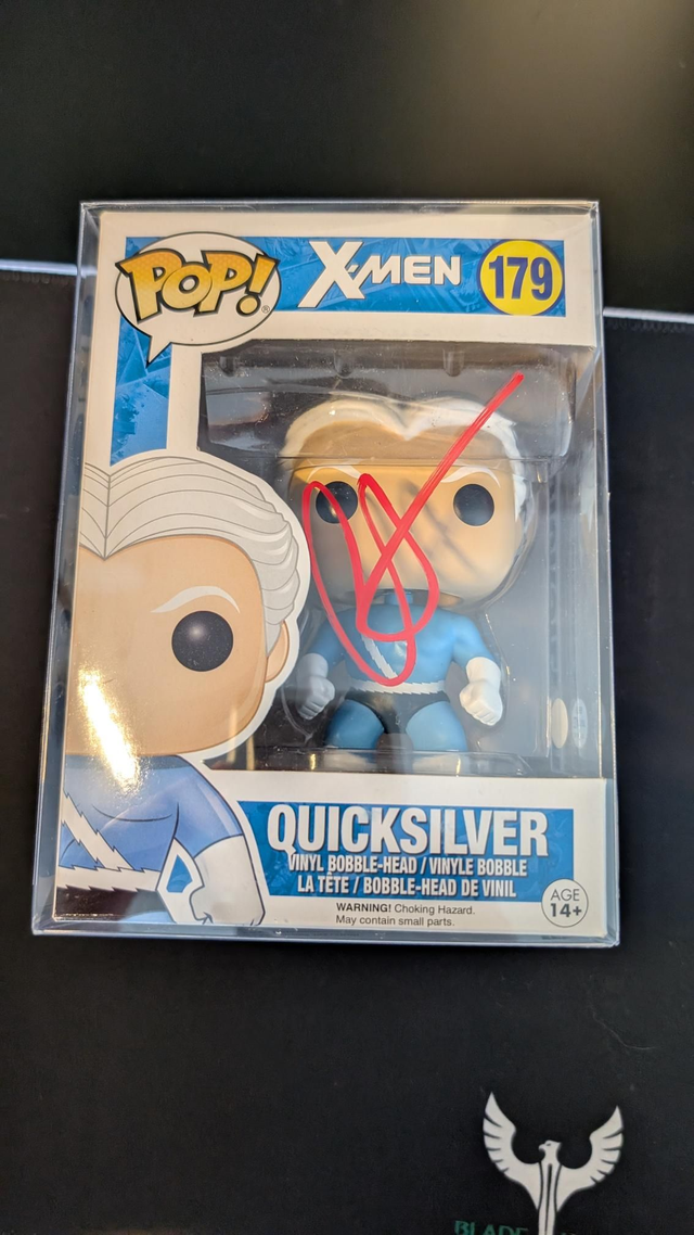 Funko Pop Marvel X-Men Quicksilver 179 Signed By Aaron Taylor-Johnson with ACOA 