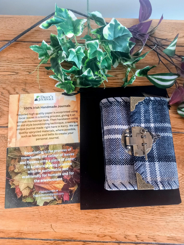 Medium Ecoprinted Handmade Fabric Journal