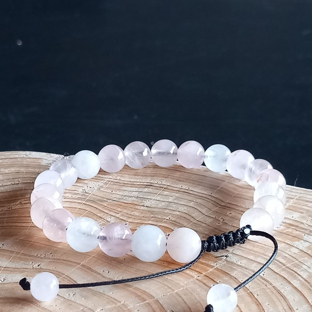Bracelet ajustable en Quartz rose