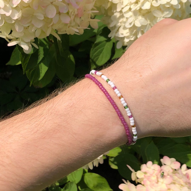 Bloesem (licht) - Set van twee armbandjes