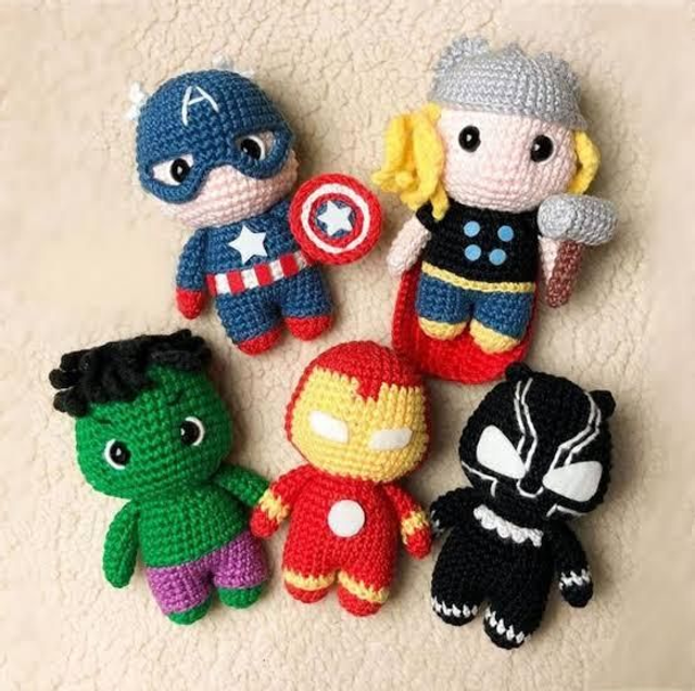 Bonecos Amigurumi Avengers Marvel 