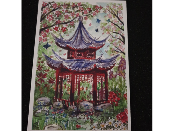 Carte postale A6 pagode Glenn-Morgane.