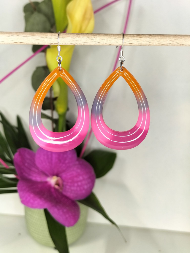 Boucles gouttes &quot;fluide coloré&quot;