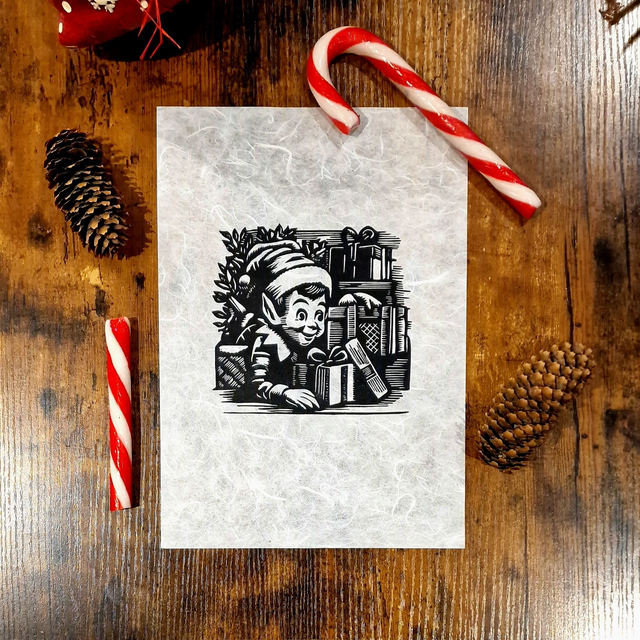 Linogravure - Lutin Malicieux