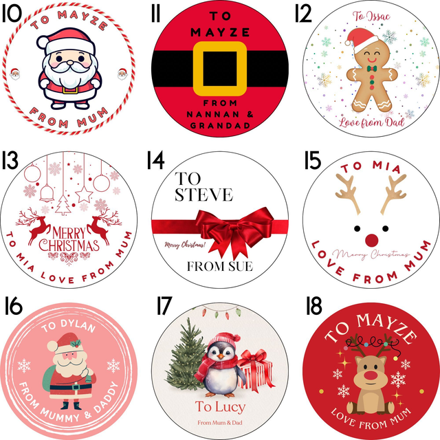 Personal Christmas stickers