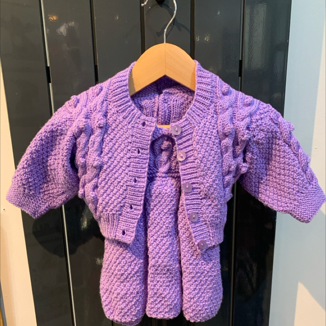 Hand Knitted Cardigan and Dress Set 