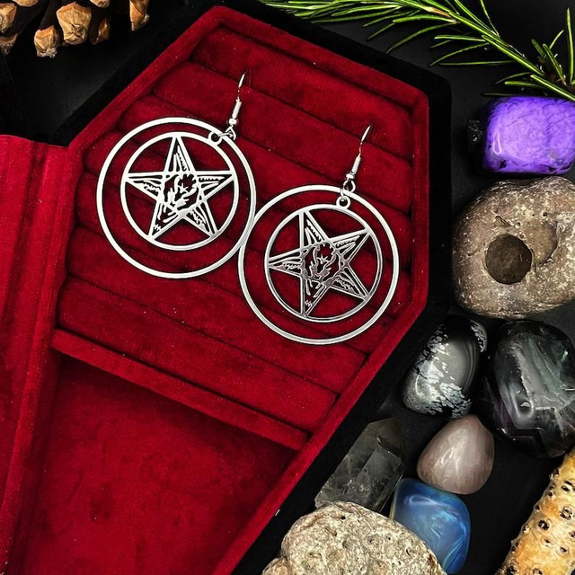 Satanic earrings