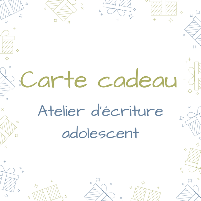Carte cadeau atelier d'écriture adolescent