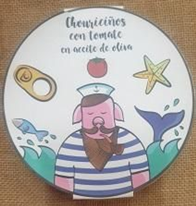 Chouriciños con tomate en aceite de oliva.CASA DA AVOA