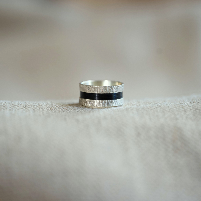 Bague Telluris - Argent, noir