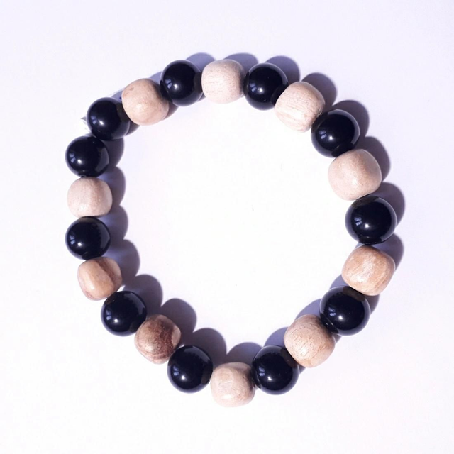 Obsidian &amp; Palo Santo Bracelet 
