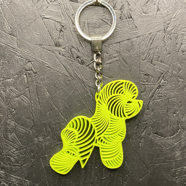 3D - Keychain Bichon Lime Green
