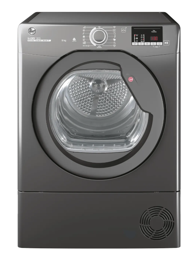Hoover H-DRY 300 HLE C9DRGR-80 Wifi Connected 9Kg Condenser Tumble Dryer - Graphite - B Rated