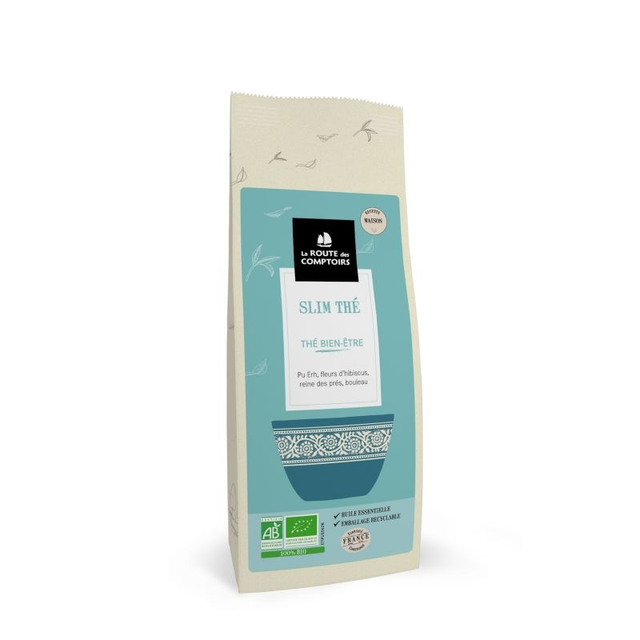 Slim the 100gr / La Route des Comptoirs - Pu Erh bio, fleurs d'hibiscus, reine des prés, bouleau - Minceur &amp; Détox