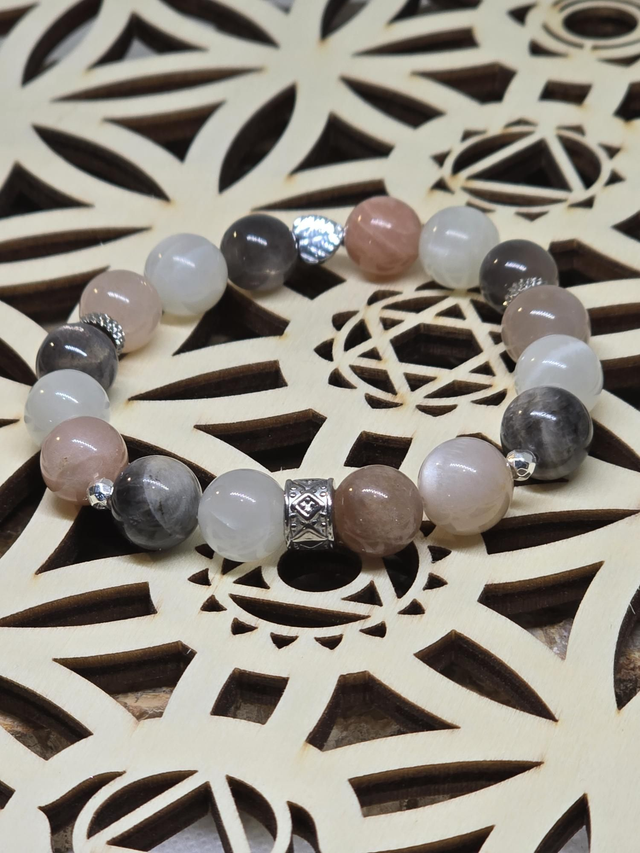 Bracelet Pierre de lune multicolore 1 cm