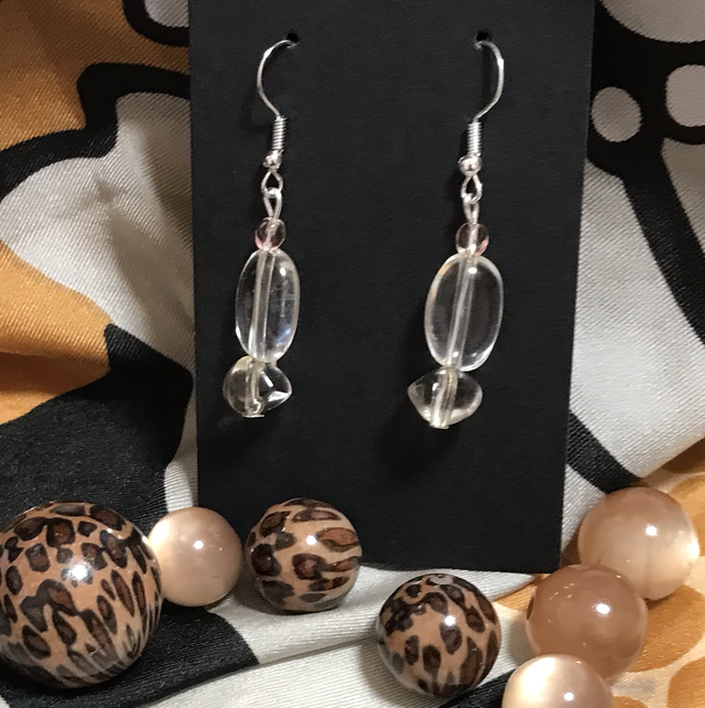 White Clear Dangling Earrings - WCDE88