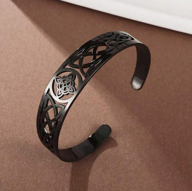 Bracelet nœud Celtique noir mixte