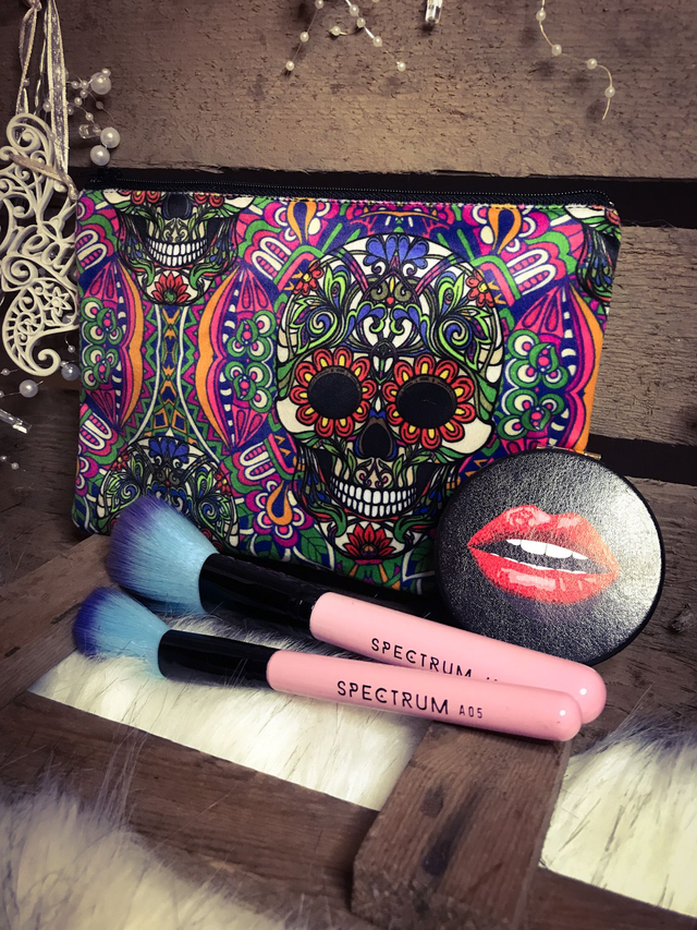 Handmade "Festival skulls" clutch bag