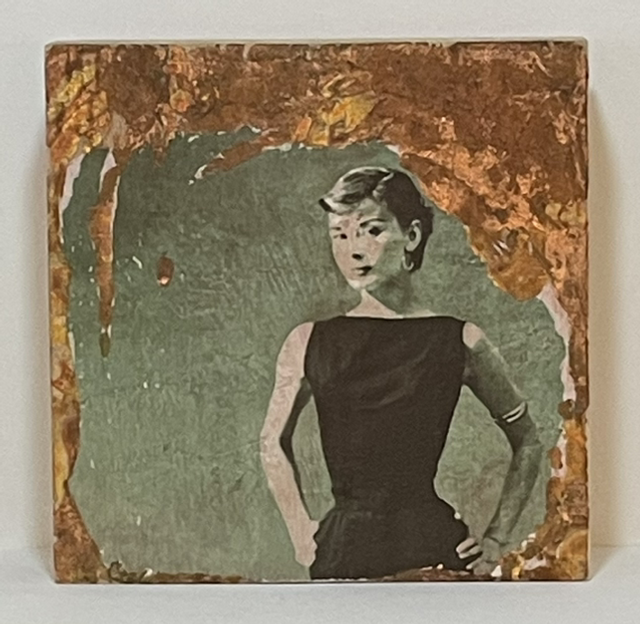 Holzblock Audrey grün/roségold - Jane Framer 