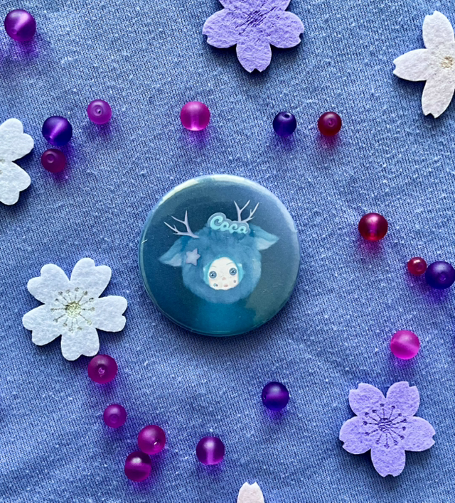 Badge « Rainbow Fluffy Friends » Coco